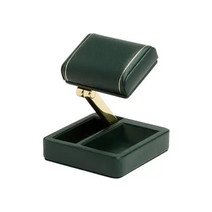 WOLF British Racing green leather travel watch stand