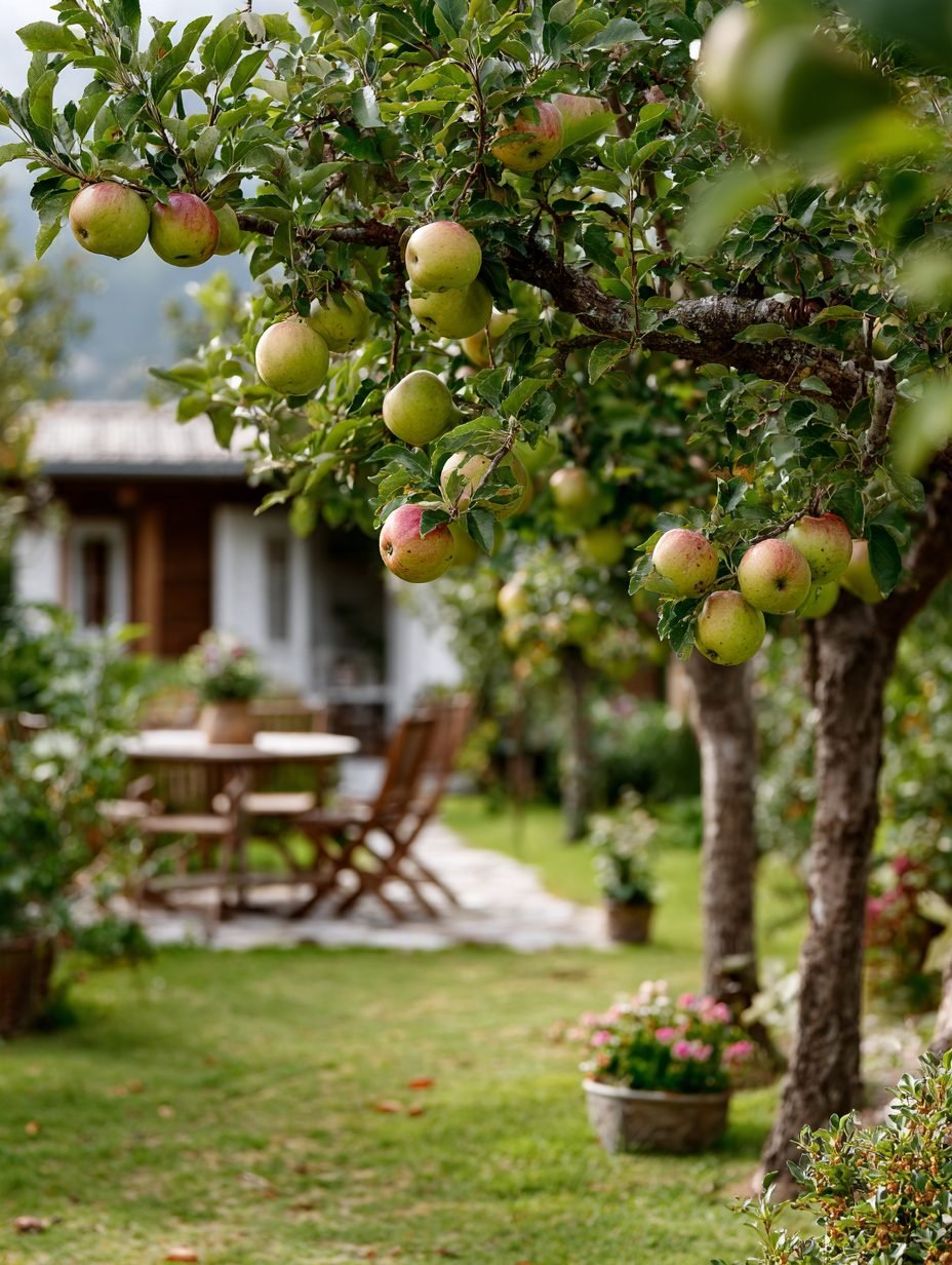 A backyard apple orchard