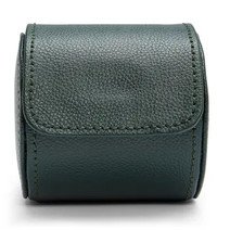 Emerald green pebbled leather watch roll
