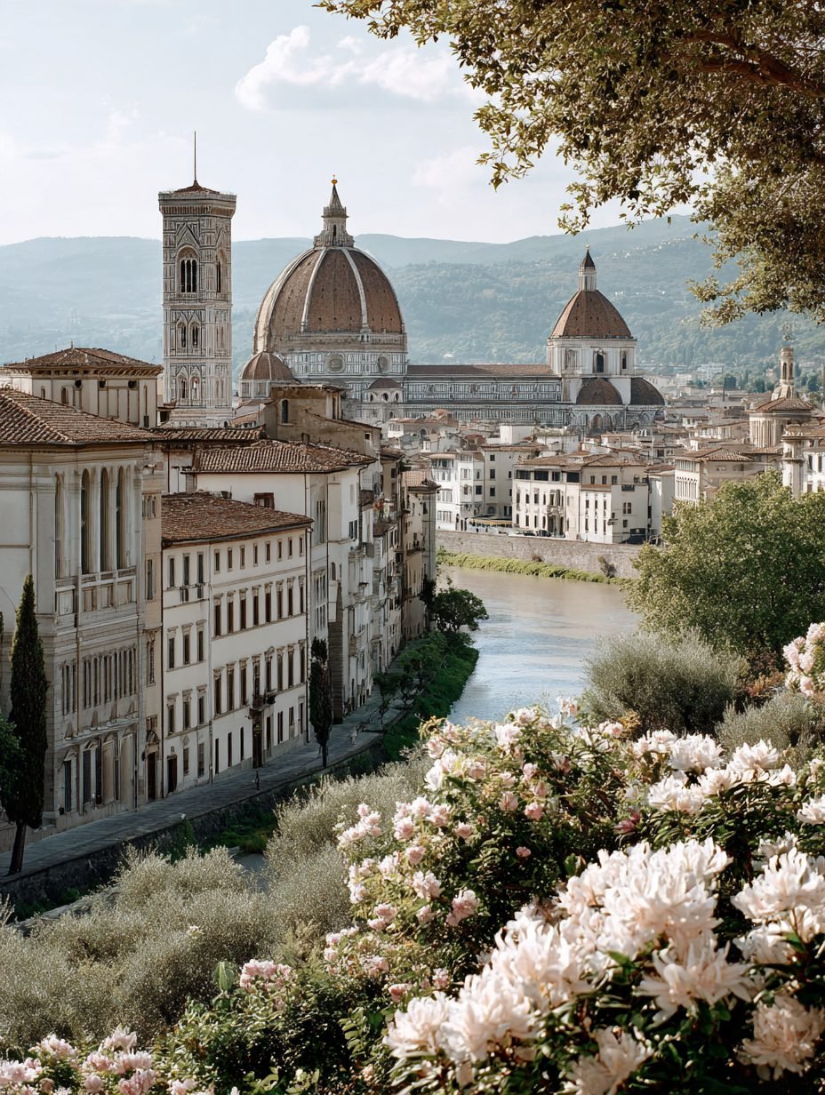 Florence's Duomo and campanile rising over the Arno
